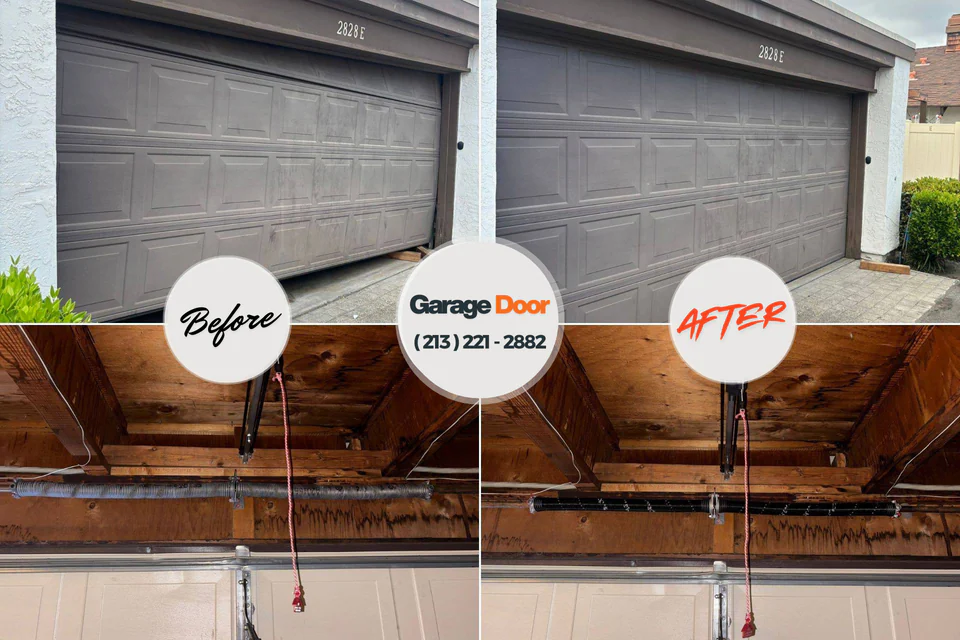 Before and after: garage door repair Imperial, NE